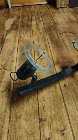 Juego 4 focos orientables metal y cristal