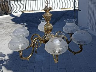 Lámpara de techo 6 brazos cristal