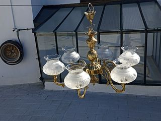 Lámpara de techo 6 brazos cristal