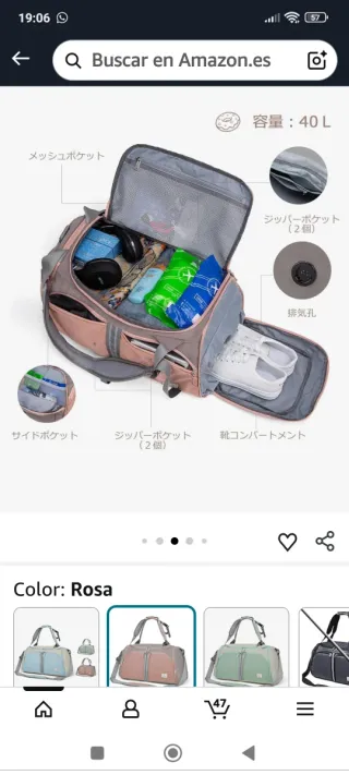 Mochila deportiva Wind Took gris y rosa