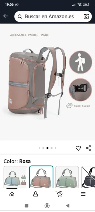 Mochila deportiva Wind Took gris y rosa