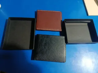 Pack 2 Carteras Piel Marrón y Negra