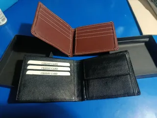 Pack 2 Carteras Piel Marrón y Negra