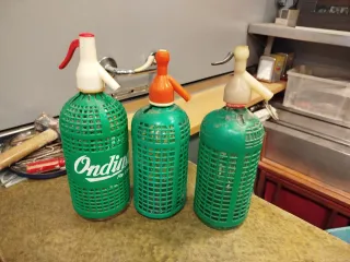 3 Sifones antiguos verdes