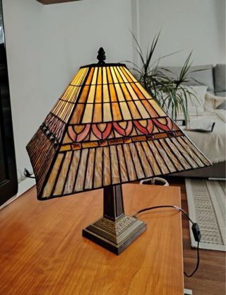 Lámpara Tiffany / Art Decó Cristal y Metal