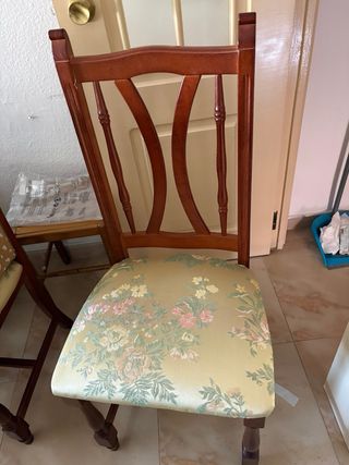 Mesa de comedor de madera y 6 sillas (extensible)