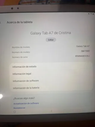Tablet Samsung Galaxy Tab A7 Plateado