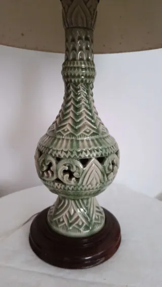 Lámpara Jarrón Celadón