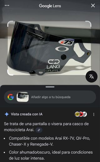 Visera ahumada Arai Nueva a estrenar con TEAR OFF.