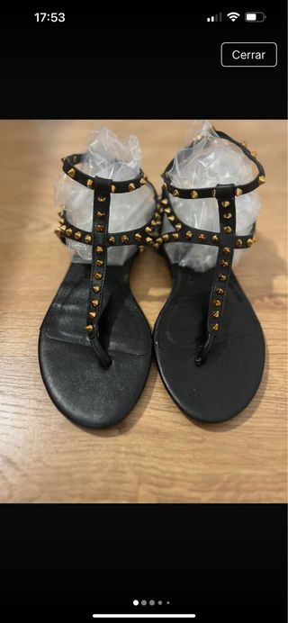 Sandalias Zara Tachas Negras Talla 35