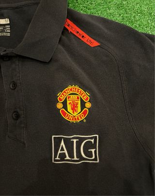 Camiseta Polo Vintage Manchester United Nike Negra
