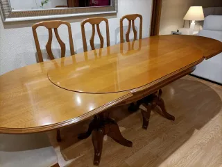Conjunto mesa comedor y 6 sillas madera