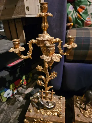 Reloj de sobremesa bronce baño oro