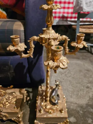 Reloj de sobremesa bronce baño oro