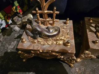 Reloj de sobremesa bronce baño oro