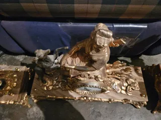 Reloj de sobremesa bronce baño oro