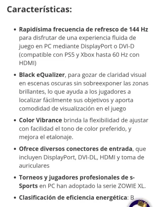 Monitor BenQ ZOWIE XL2411P 24 LED 144Hz