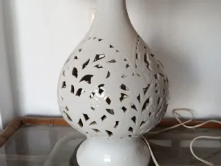 2 Lámparas Cerámica Blancas