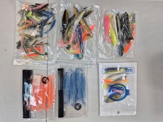 Lote +30 señuelos silicona de pesca. A estrenar