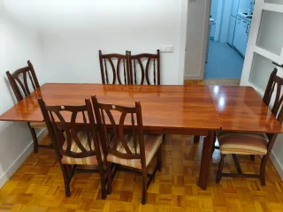 Mesa comedor extensible con 6 sillas