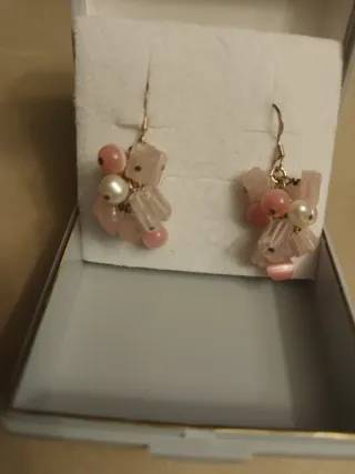 Pendientes Plata Ley Rosas y Perlas