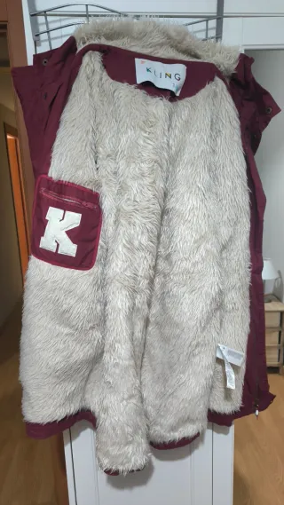 Abrigo Kling forro pelitos burdeos