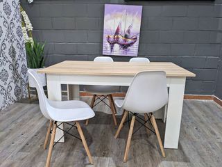 OFERTON DE MESA/COMEDOR NORDICA + 4 SILLAS