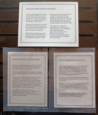 Gran Bretaña 1980 London Stamp Exhibition 3 Mini