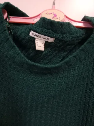 Jersey SisteBlanco punto verde Talla L