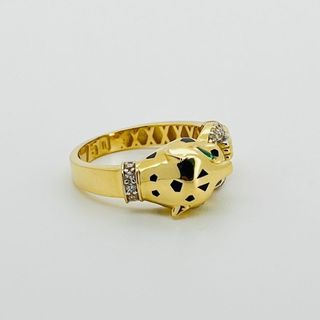 ANILLO PANTERA CON ESMALTE. Oro 18k