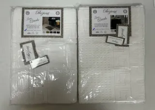 Tappeto bagno beige con greca