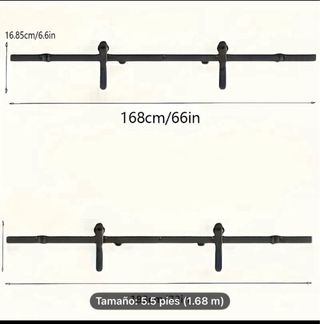 Kit herrajes puerta corredera 1,68cm a estrenar