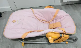 Hamaca para bebé rosa y amarilla