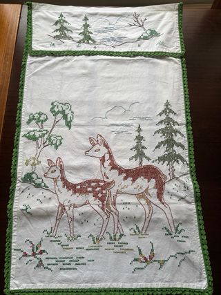 Cortina bordada antigua estilo francés