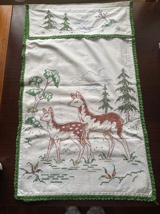 Cortina bordada antigua estilo francés