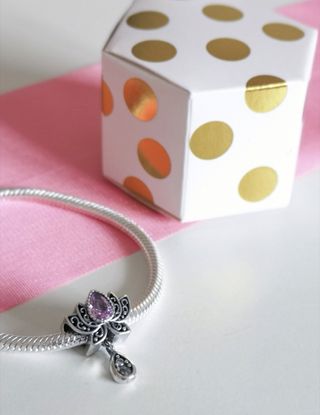 CHARM FLOR LOTO ROSA COLG PARA PULSERA PANDORA