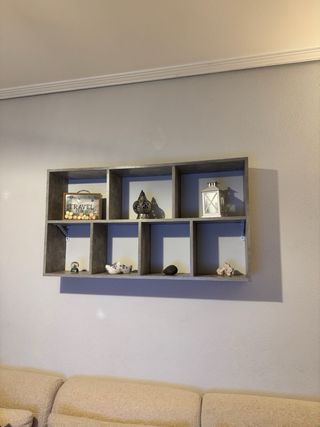 Estantería modular gris cemento