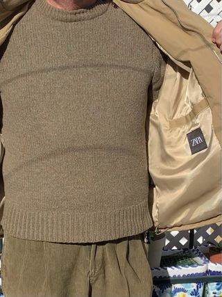 Chaqueta de hombre con capucha Beige Talla M Nueva