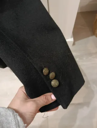 Abrigo paño mujer negro