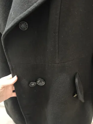 Abrigo paño mujer negro