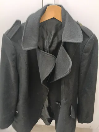 Abrigo paño mujer negro