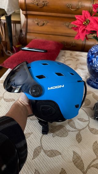 Casco de esquí azul (M)