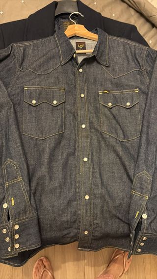 Camisa Lee 101 50's Western Denim Dry Blue