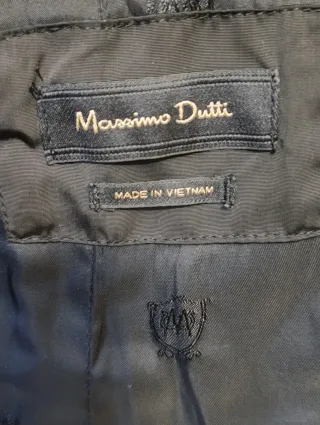 Abrigo Massimo Dutti Negro Acolchado