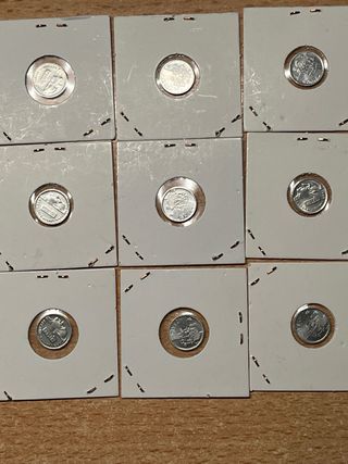 Lote 9 monedas 1 peseta años 90