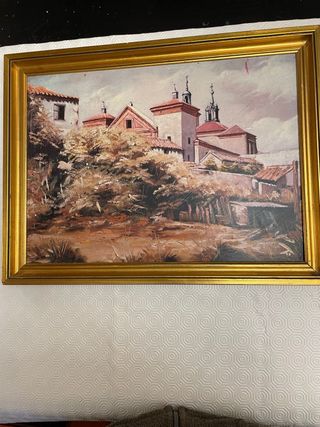 Cuadro antiguo con marco dorado