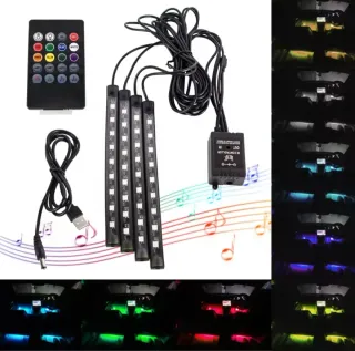 Luces LED RGB para Coche con Mando