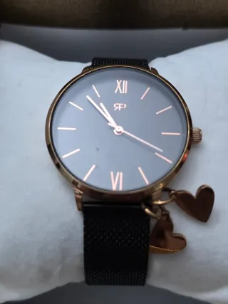 Reloj parfois nuevo Mujer Corazones Negro y Dorado