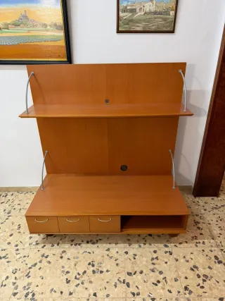 Mueble TV madera con estantes
