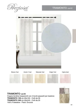 Coppia Tende Trasparenti Preziosa